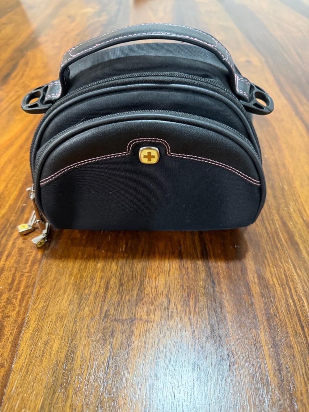 Wenger The Rhea Black Travel Pouch with Pink Stitching